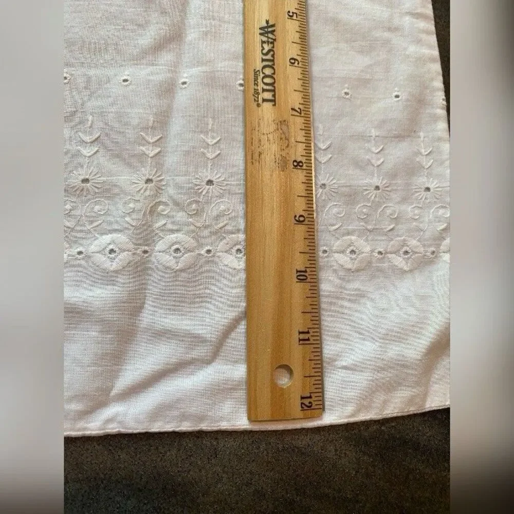 Vintage Baby Crib Pillow Case White Embroidered Cotton 12 X 16”